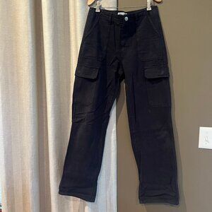 Zara Women's Charcoal Gray Cargo Pants, Size 6